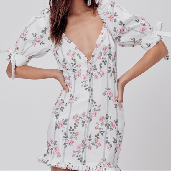 For Love and Lemons 🍋 Rose Stripe Mini Dress - Picture 2 of 5